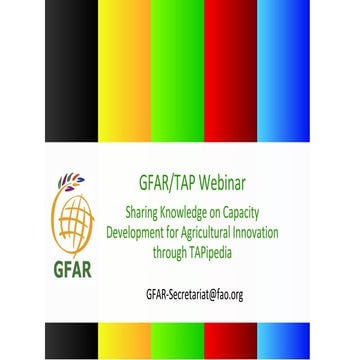 GFAR-TAP webinar on "Sharing Knowledge on Capacity Development for Agricultur...