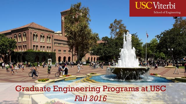 Master's and Doctoral Programs in Engineering and Computer Science at USC