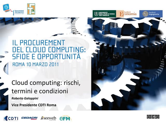 Cloud computing nell'esperienza delle PMI europee: rischi, termini e condizioni