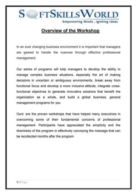 Master Proposal Soft Skills World