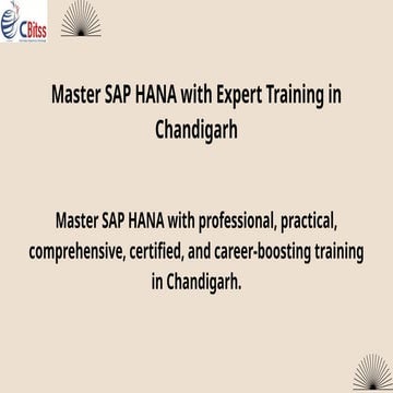 Master SAP HANA with Expert Training in Chandigarh(1).pptx