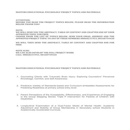 MASTERS EDUCATIONAL PSYCHOLOGY PROJECT TOPICS AND MATERIALS.docx