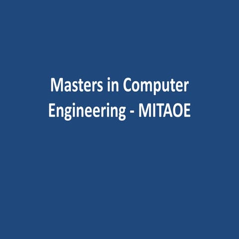 Masters in Computer Engineering - MITAOE