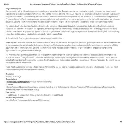 Masters in industrial psychology   the chicago school of professional psychology