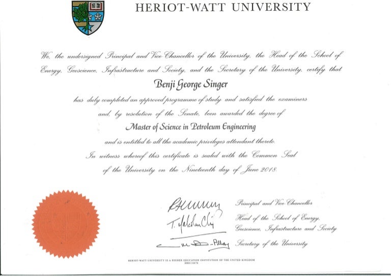 Masters in Petroleum Engineering