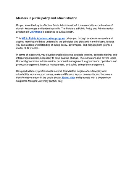 Master of Public Administration (MAP) | PPT