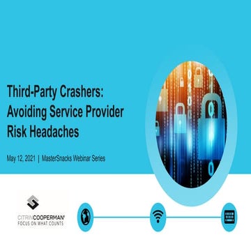 MasterSnacks: Cybersecurity - Third-Party Crashers: Avoiding Service Provider...