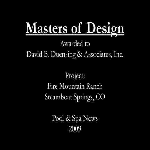 Masters Of Design Award, 2009 | PPTX