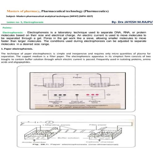 ELECTROPHORESIS AND ITS TYPES