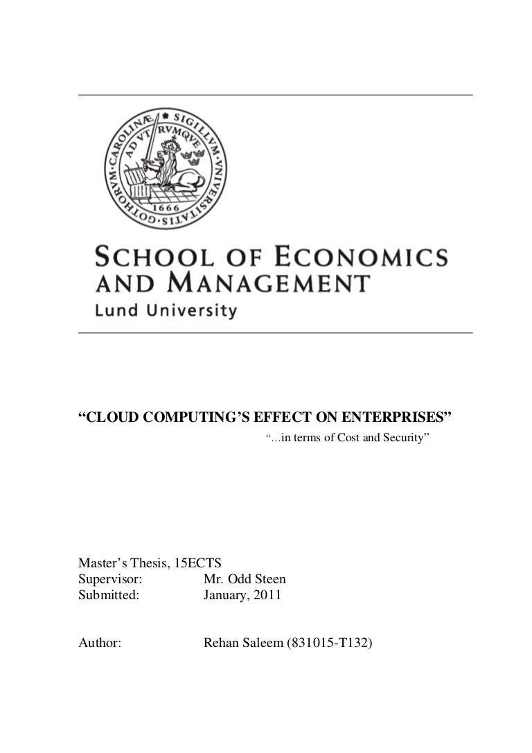Master thesis cloud computing security