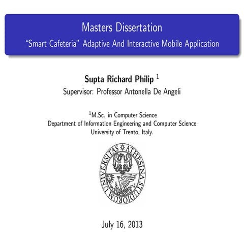 Masters Thesis - Smart Cafeteria