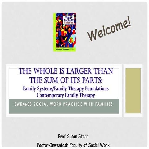 Family Systems/Family Therapy Foundations/Contemporary Family Therapy
