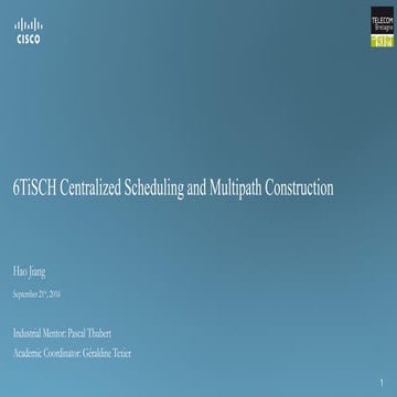 Software-defined IoT: 6TiSCH Centralized Scheduling and Multipath Construction