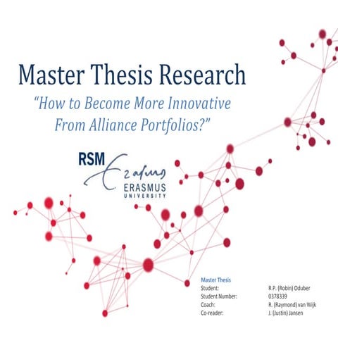 Master Thesis Research - The Effect of Alliances on Innovation - Robin Oduber...