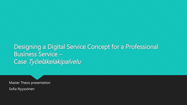 Master thesis presentation