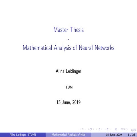 Master Thesis Presentation (Subselection of Topics)