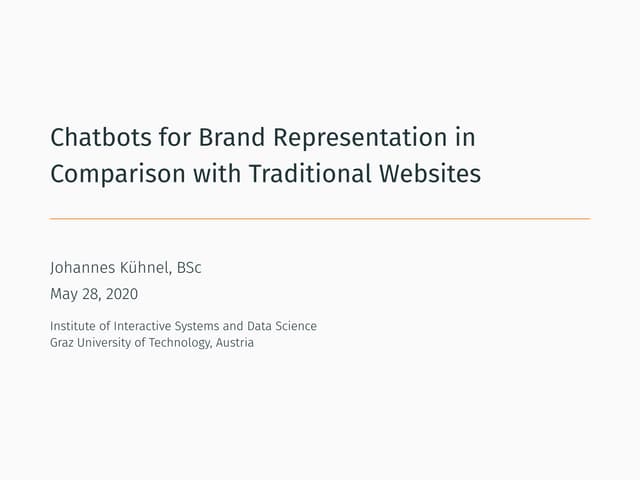 Chatbots for Brand Representation in Comparison with Traditional Websites