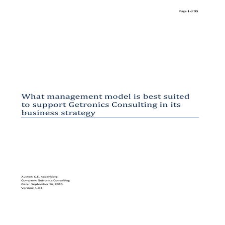 A new management model for a consulting firm