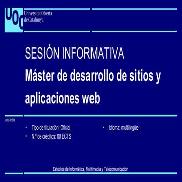 Máster Universitario de Desarrollo de Sitios y Aplicaciones Web