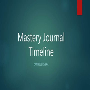 Mastery Journal Timeline