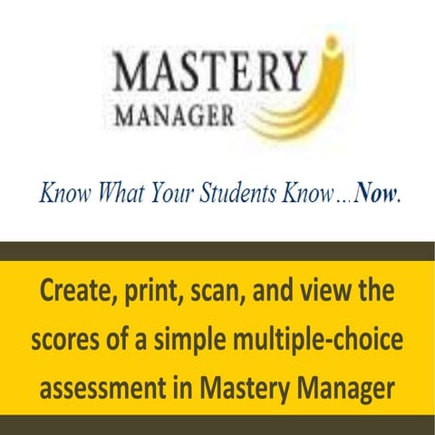 Mastery manager training 1