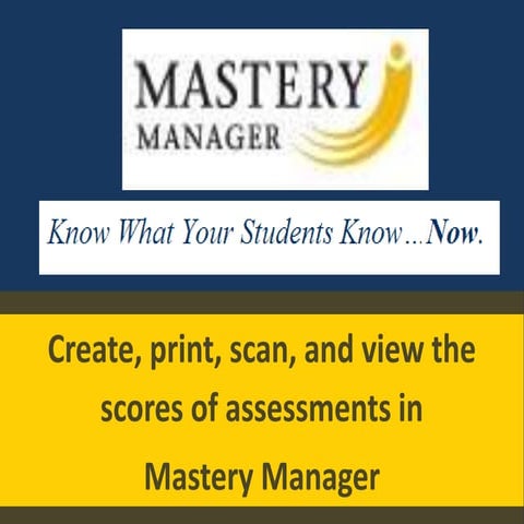 Mastery Manager Training