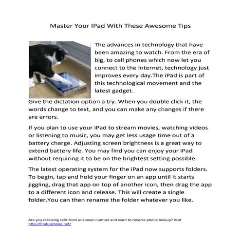 Master your i pad with these awesome tips