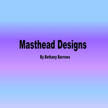 Masthead presentation | PPTX