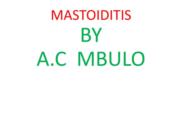 Mastoiditis | PPTX