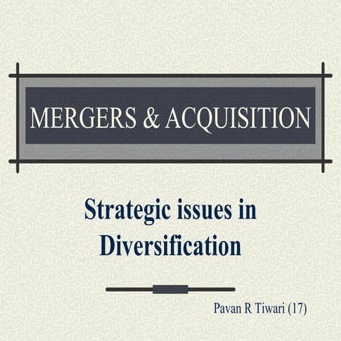 strategic issues in diversification