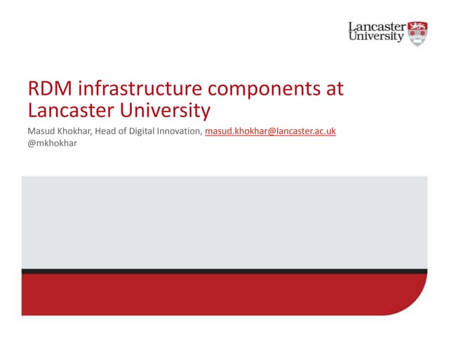 RDM Infrastructure components at Lancaster University