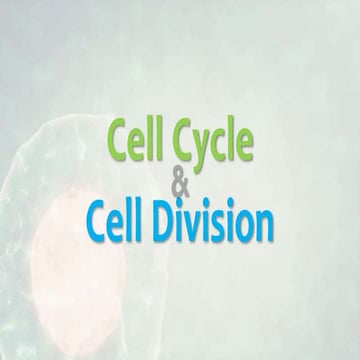 Cell cycle & Cell division
