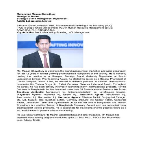 Masum personal profile