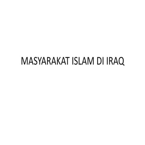 Masyarakat islam di iraq