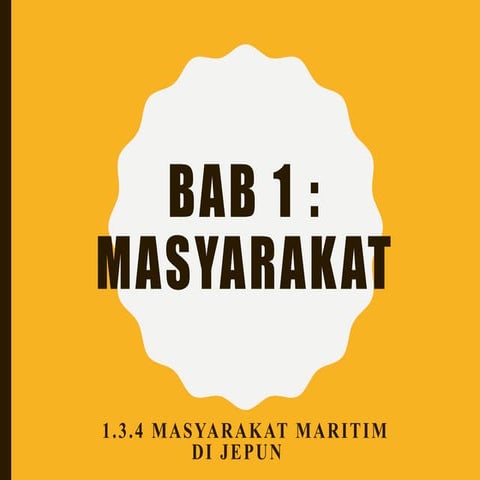 Masyarakat maritim di jepun Penggal 1