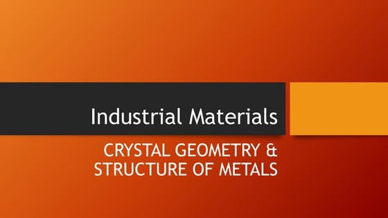 Crystal structure | PPTX | Chemistry | Science