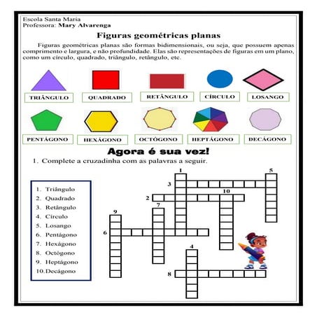 Cruzadinha  - Figuras geométricas planas