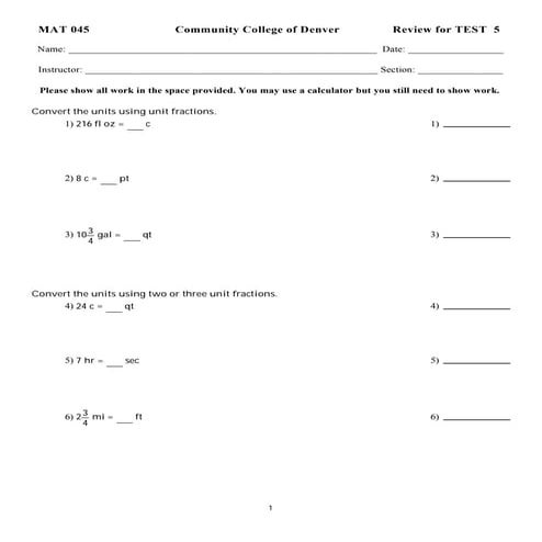 Mat 045 test 5 review