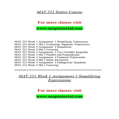 Mat 221 Education Specialist-snaptutorial.com