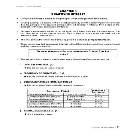 Mat402 chapter 4 compound interest | PDF