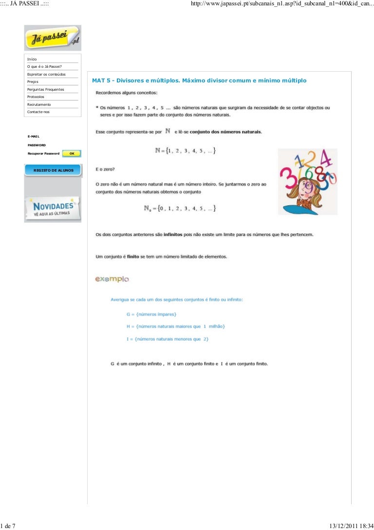 Minimo Comun Multiplo De 10 Y 25 Mat 5 divisores e múltiplos. máximo divisor comum e mínimo múltiplo
