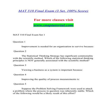 Mat 510 Enhance teaching / snaptutorial.com