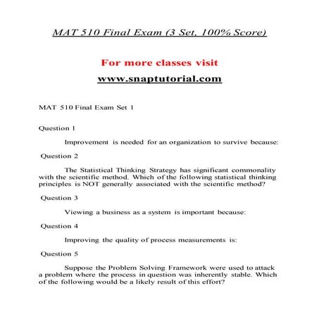 MAT 510   Exceptional Education - snaptutorial.com