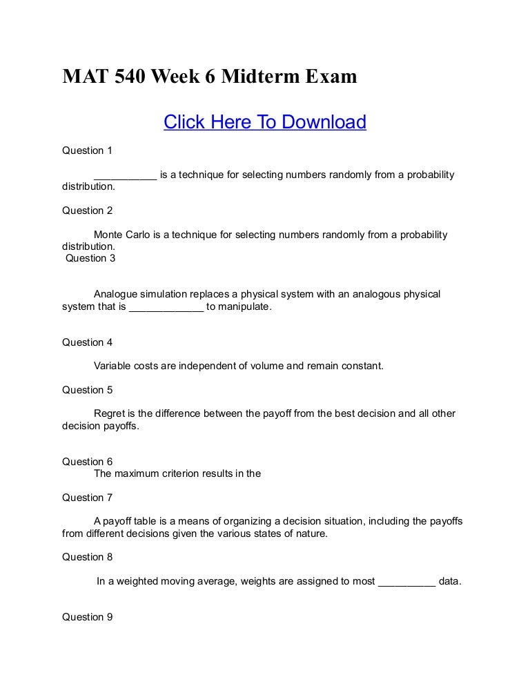 Mat 540 mat540 complete homework assignment essay 06 image