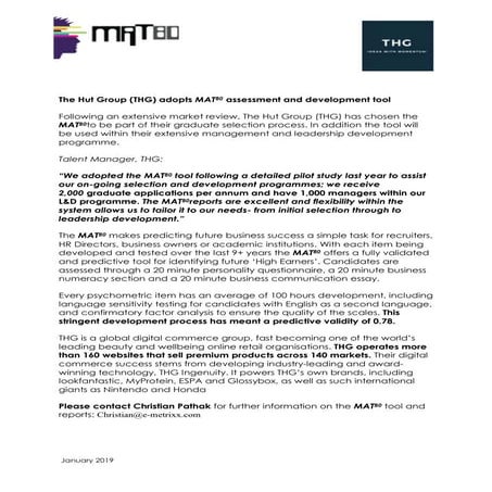 MAT80, the best psychometric assessment for SMEs - An Overview | PDF