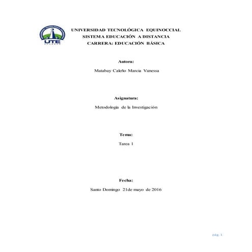 ute Matabay caleño marcia. metodologia de la investigacion tarea 1 mayo 2016
