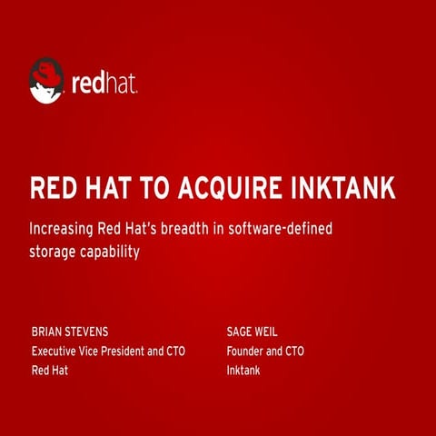 Red Hat Acquires Ceph Vendor Inktank