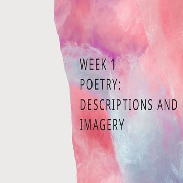 Poetry Descriptions and Imagery - ENGLISH 7 MATATAG QUARTER 1 WEEK 1 | PPTX