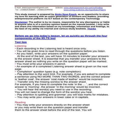 Matching heading study tips for ielts