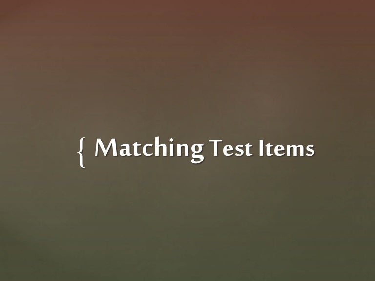Matching test items